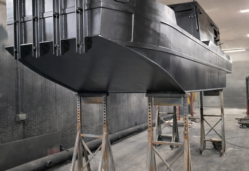 New boat hull in workshop setting | Aqueduct Marina Church Minshull
